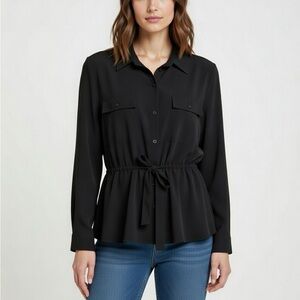 NWOT Modern Works Black Utility Inspired Top Sz Large